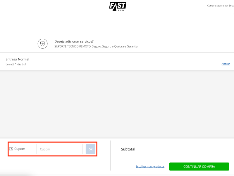 Fast Shop cupom
