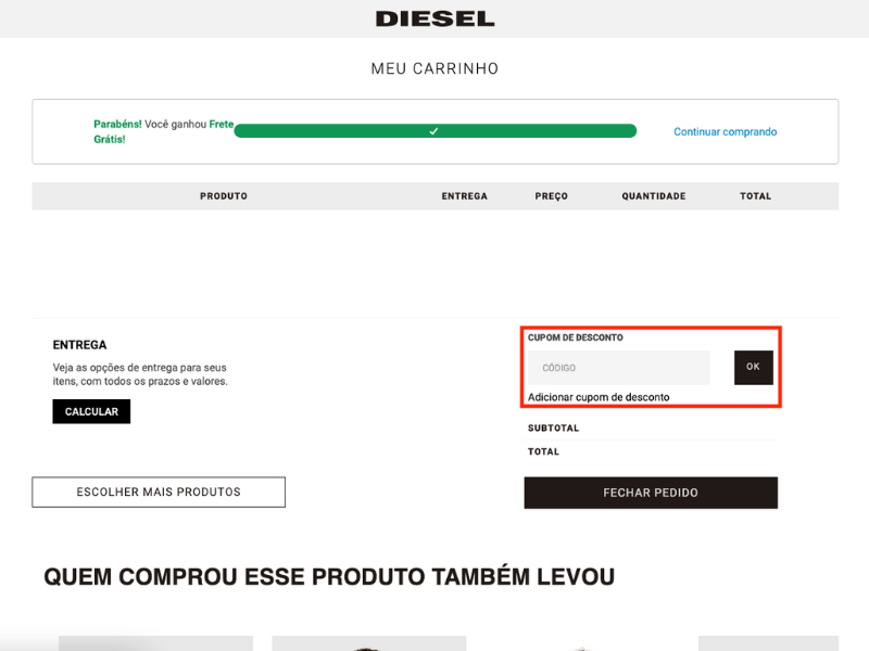 Diesel cupom