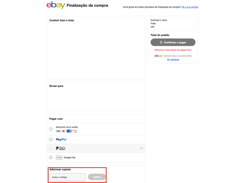 Ebay cupom